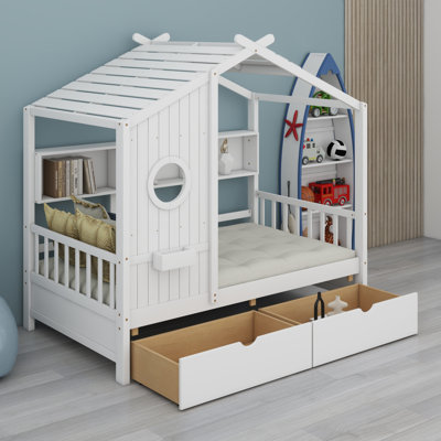 House Bed With Drawers,Storage Shelf