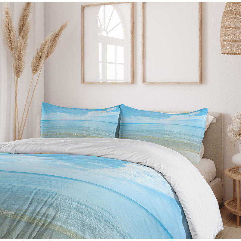 Coastal Polyester Duvet Cover, Queen Duvet Cover + 2 Standard Shams