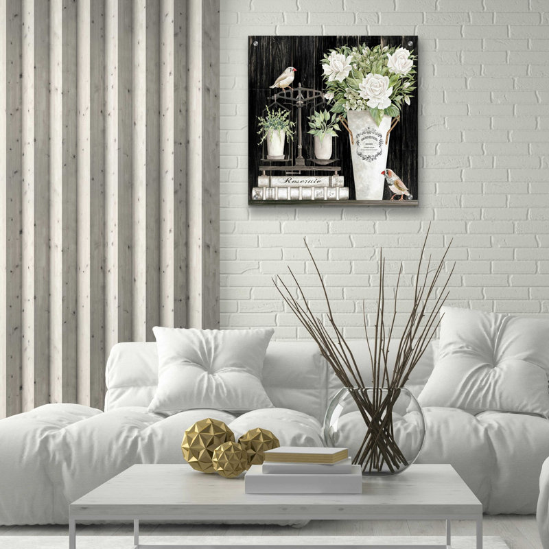 «Roses and Scales» par Cindy Jacobs, art mural en verre acrylique, H 24 po x l 24 po x P 0,2 po