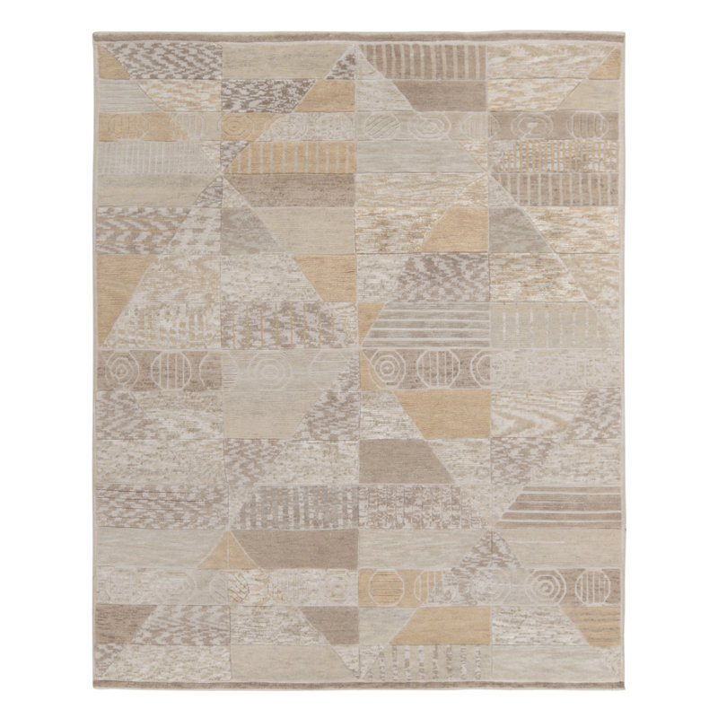 Scandinavian Wool Geometric Area Rug, Rectangle 8' x 10'