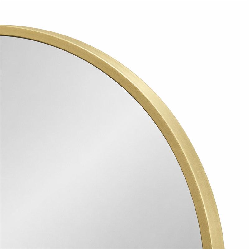 Glass Frame Round Wall Mirror, H 1 po x l 41,73 po, Gold