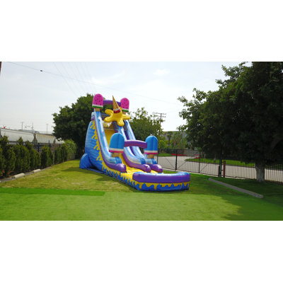 JumpOrange 24 FT Ice Pops Water Slide with Attached Deep Pool (with Blower)