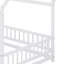 House Floor Bed with Roof Frame and Safety Guardrails-129168708
