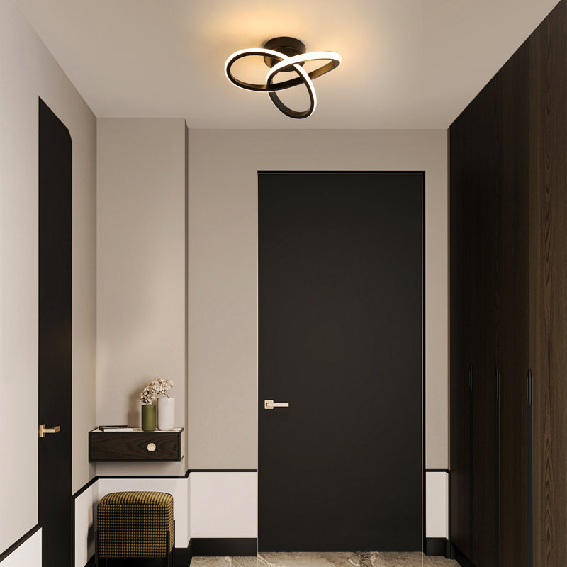 Kudolo 24cm LED Integrated Semi Flush Mount, Black