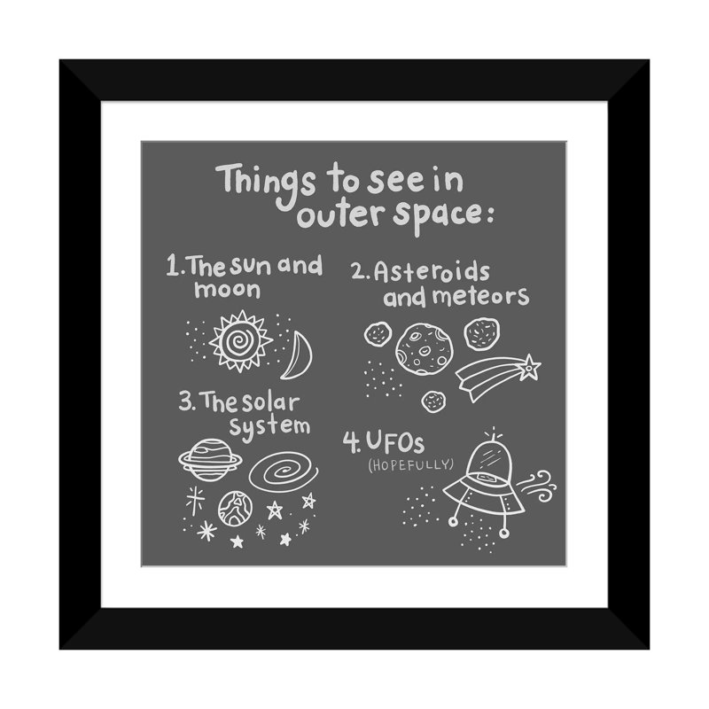 «Outerspace / Black III», impression sur toile, H 16 po x l 16 po x P 1 po, Papier d'art encadré noir, Blanc
