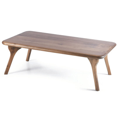 Sidney Solid Walnut Wood Rectangular Coffee Table, Mid-Century Modern by Corrigan Studio