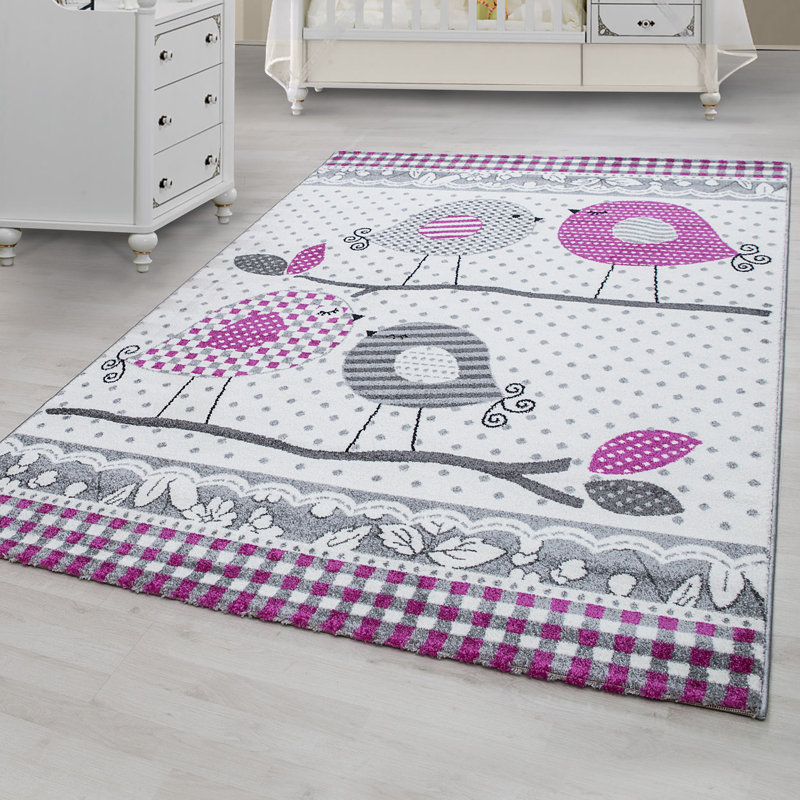 Orville Pink/Grey Rug, Rectangle 120 x 170cm
