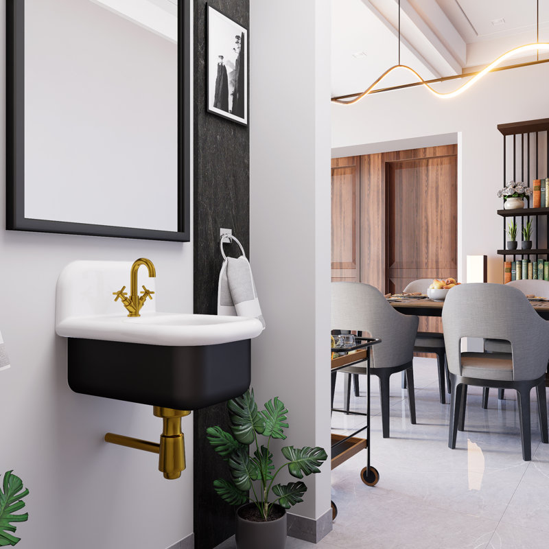 Victorian 17.91'' L Bathroom Sink, Black