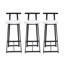 Ensemble de 3 tabourets de bar avec dossier pour la salle à manger (noir et blanc) avec tabourets de bar et îlot de cuisine-1891195191-1891195210