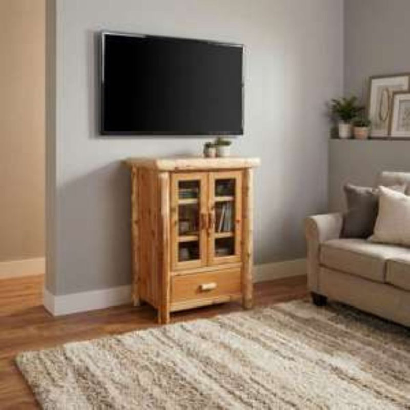 Fireside Lodge Cedar Log Media Cabinet - Natural