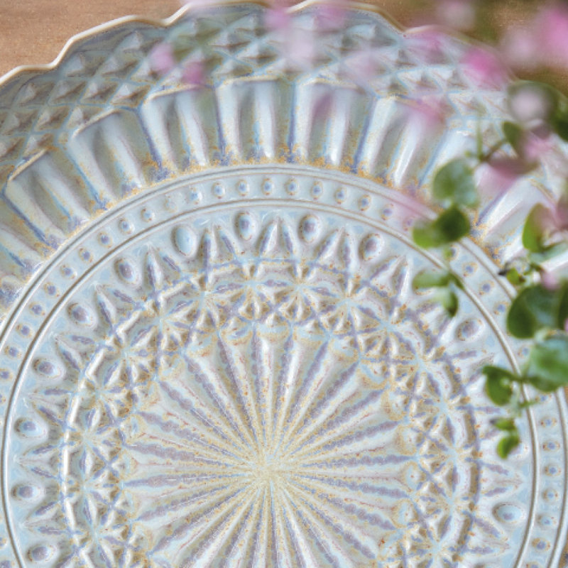 Plateau rond Cristal Nacar 16 po