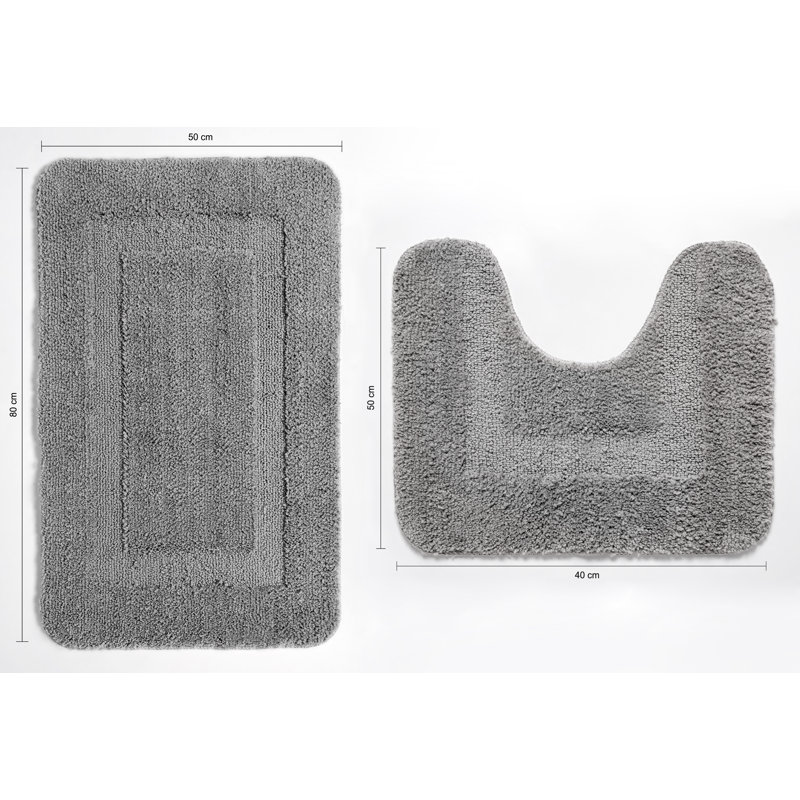 Eunji Non-Slip Bath Rug, Grey