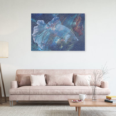 Blue Flower Abstraction - No Frame Print on Canvas