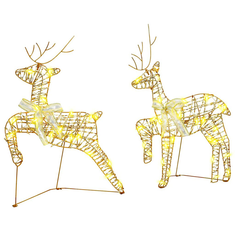 vidaXL LED Reindeers with 40 LEDs PET, Warm White