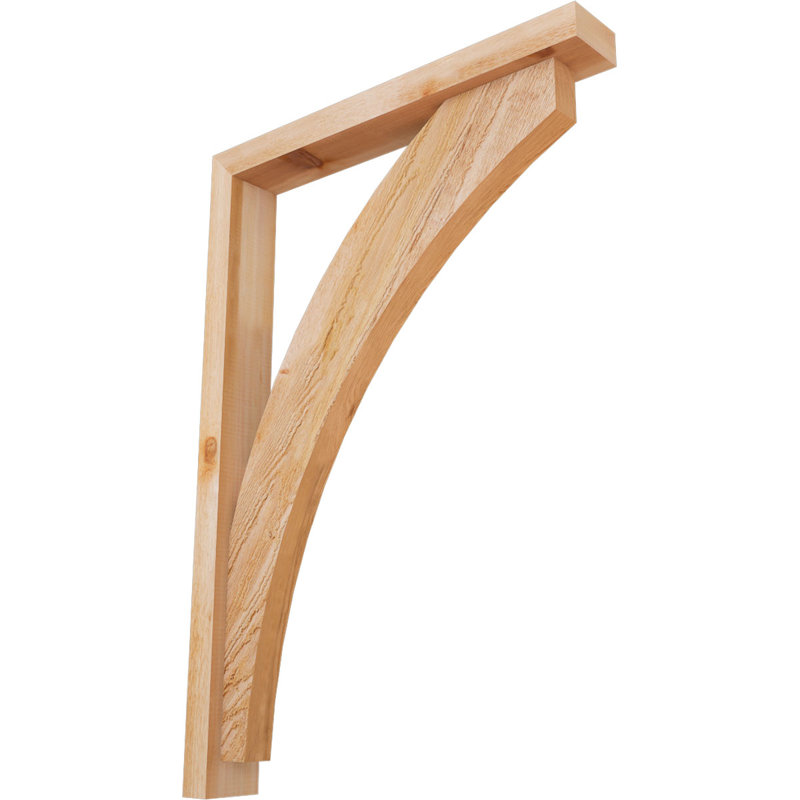 Thorton Block Bracket with Offset Brace, 40 x 28, 4"W Western Red Cedar (Rough Sawn)