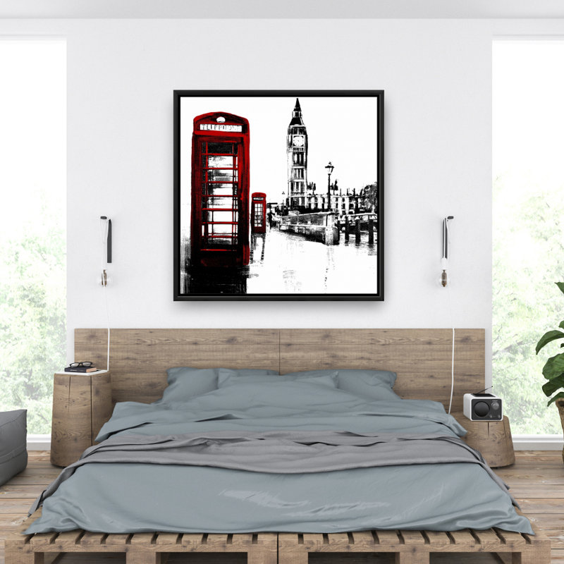 Cabine téléphonique et toile Big Ben | London Home Decor Art, H 37,25 po x l 37,25 po