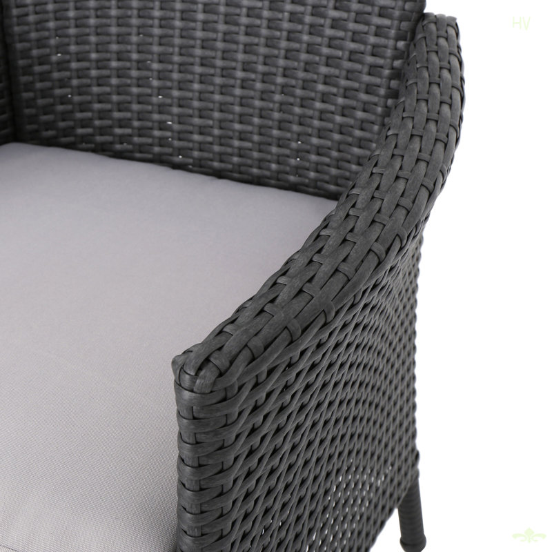 Outdoor PE Wicker Dining Chairs (Set Of 2), Gray