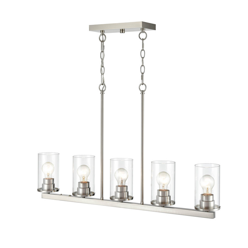 Lustre pour îlot de cuisine 5 lumières, Argent