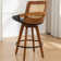 Darries Swivel 26" Counter Height Bar Stools With Cane Rattan Back