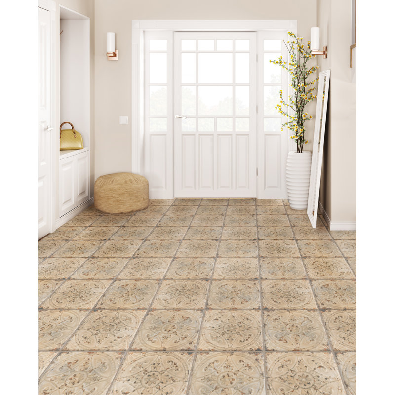 Saja Vintage 13" x 13" Ceramic Patterned Wall & Floor Tile