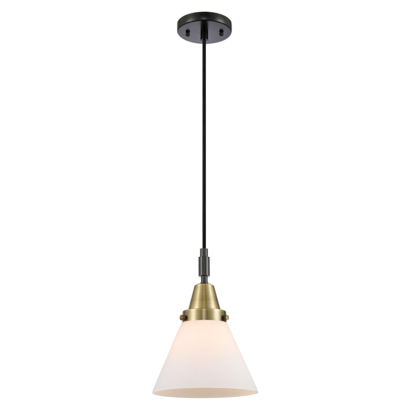 Downtown Urban - Cône Caden - Mini-luminaire suspendu à cordon 1 lumière - Abat-jour, H 131,88 po x l 7,75 po x P 7,75 po