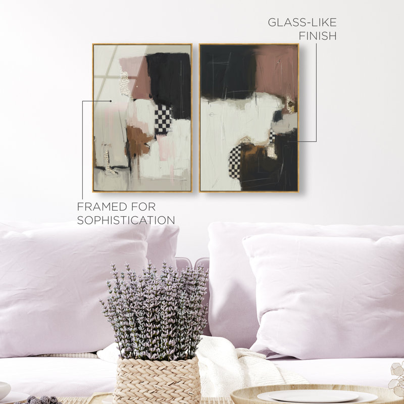 Longing Set Set by Oliver Gal, 25"H x 37"W, Gold Floater Frame