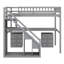 Lit mezzanine avec deux commodes, bureau et bande lumineuse-728129458