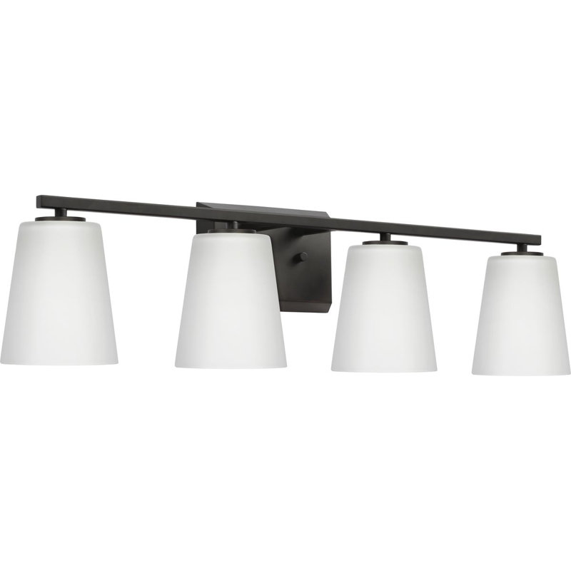 4 - Light Dimmable Vanity Light, White, Matte Black