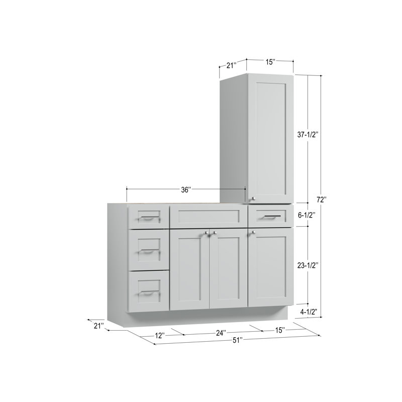 Ensemble de meuble-lavabo simple 51 po Disar, Gris