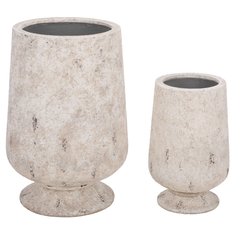 Stark Planter Pot, 12 x 12 x 18.9, Antique White