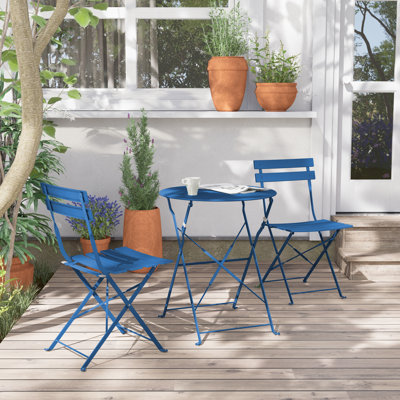 2 - Person Metal Patio Dining Set with Round Table