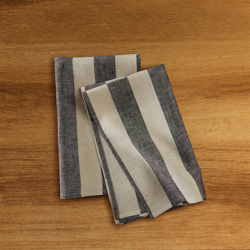 Cabana Kitchen Towel, Black and Natural