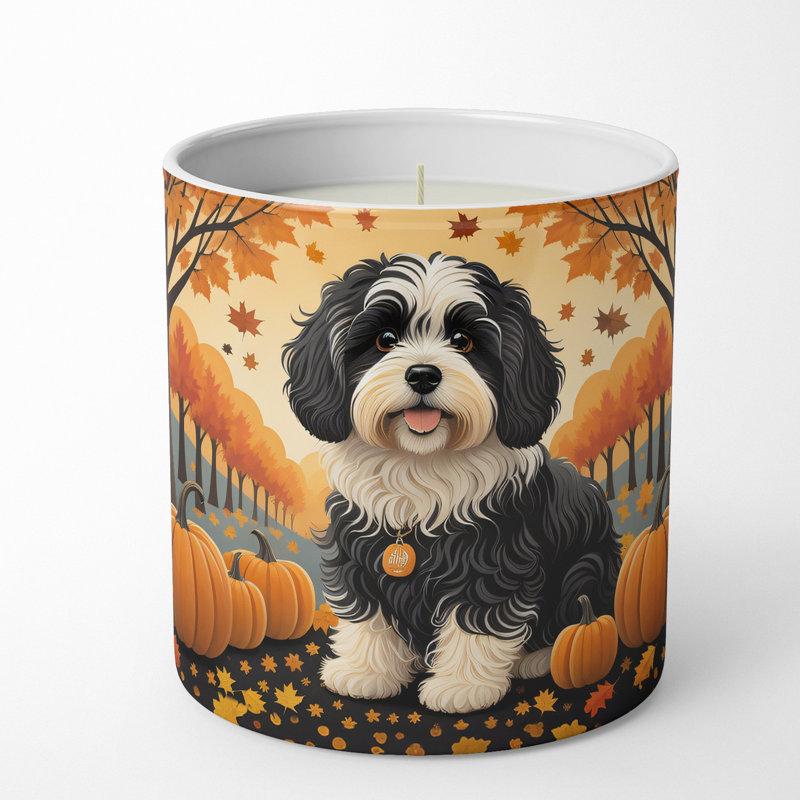 Bougie parfumée Pumpkin Spice avec support en céramique