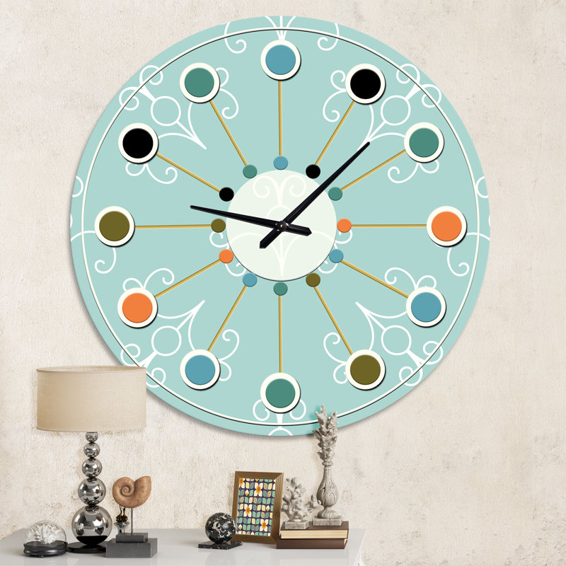 Horloge murale Turquoise Minimal, Moyenne