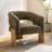 Tess Accent Chair In Modern Manchester Beige On Solid Wood-717503655