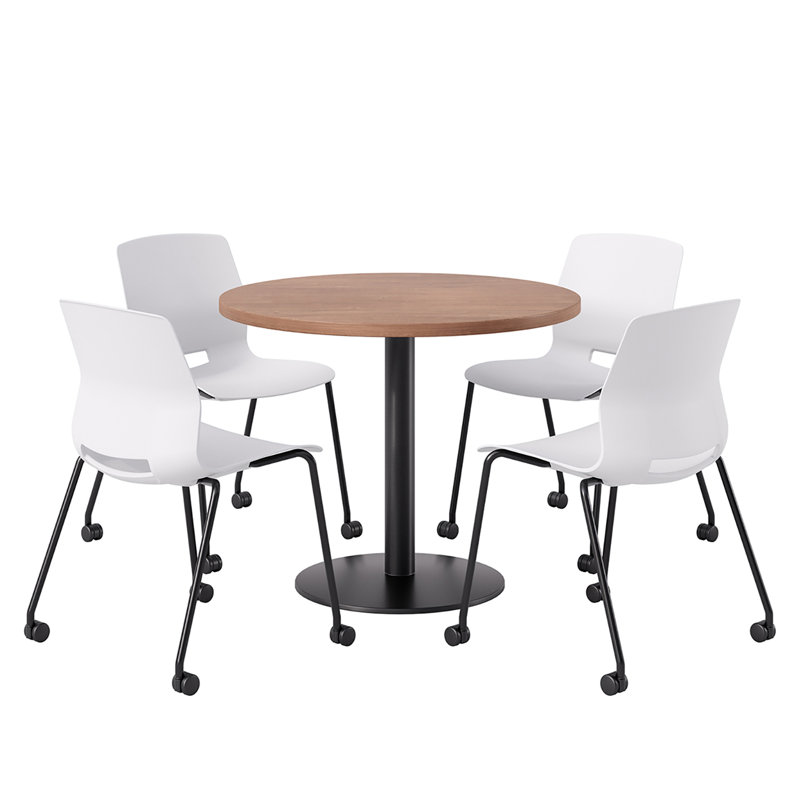 Ensemble repas pour quatre personnes, Cerise, Blanc / noir, H 29 po x L 36 po x l 36 po