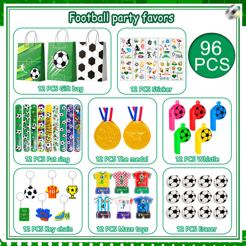 Soccer Favors,96pcs Soccer Party Favors for Kids