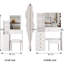 Meuble-lavabo compact avec commode de chevet gauche, avec siège rembourré et grand miroir coulissant, rangement multi-couches, petit fauteuil de meuble-lavabo pour petit espace blanc chic pour les petits espaces, très moderne multi-couches-12950399