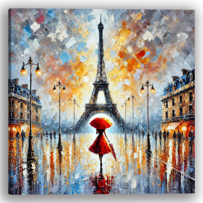 «Rainy Day in Paris», art mural sur toile tendue