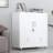 Small Lockable Sideboard Buffet Cabinet with Locking Doors and Adjustable Shelf, for Home Office Hallway Entryway (White)