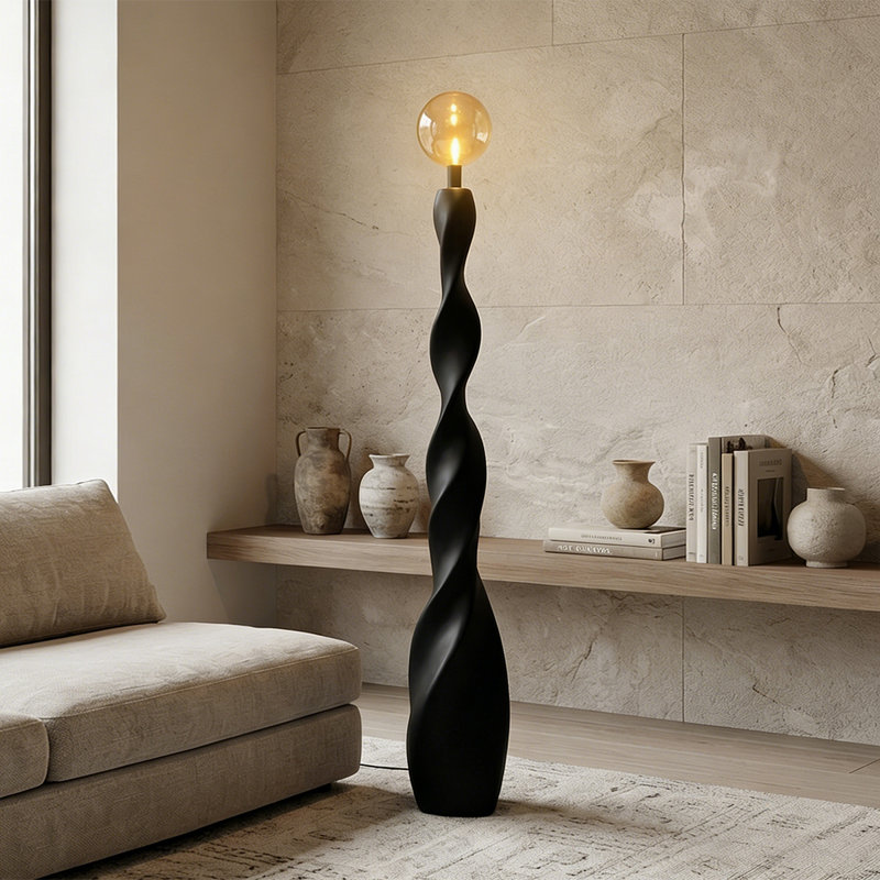 Lampes sur pied en plastique noir