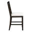 Chaise de salle à manger à hauteur de comptoir foncée classique de 2 personnes, siège rembourré beige texturé doux, capacité de 250 lb avec finition,