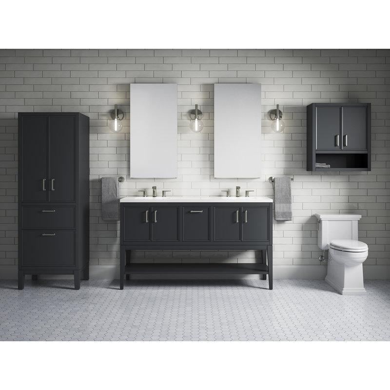 Winnow 70-In X 24-In Linen Tower, Slate Gray