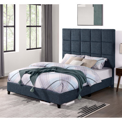 Ashiqu Squares Upholstered Platform Bed