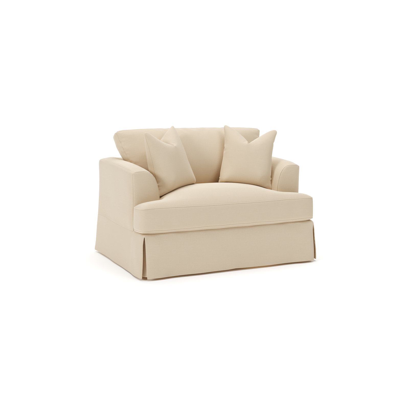 Lucia Upholstered Armchair, Canvas Flax Sunbrella® Canvas