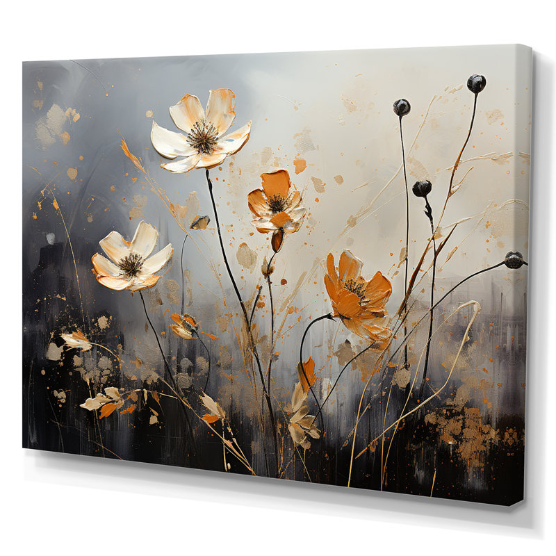 «Moody Flower Meadows» sur toile, Toile tendue, H 12 po x l 20 po x P 0,5 po