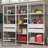 Madesa Garage Storage Rack with 4 Drawers and Open Shelves 78"L Multiuse Modular Organization Cabinet for Tools - White-516902847