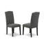 Ensemble de salle à manger 5 pièces - 4 chaises de cuisine gris foncé Gotham et une table de salle à manger en bois de ciment - Finition noire brossée-38387571