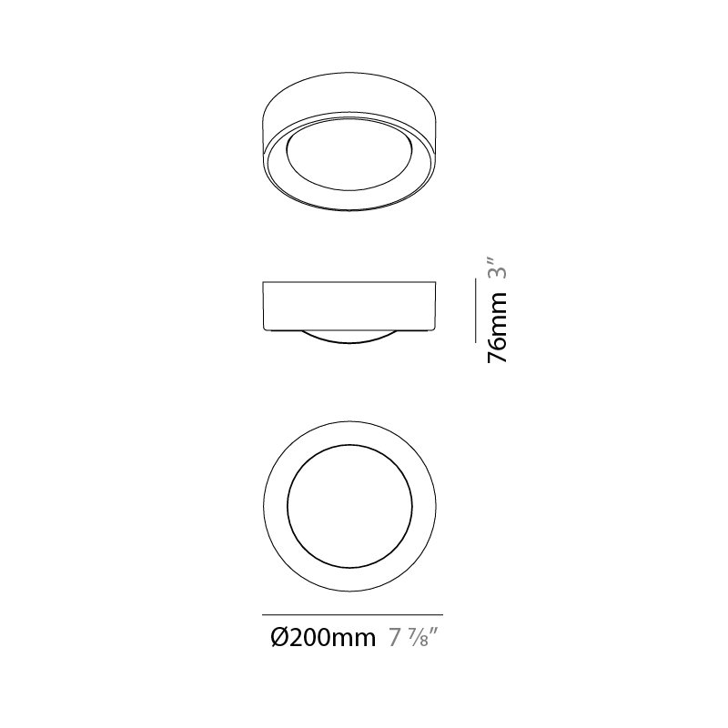 Cilinder 7.875'' Simple Circle LED Flush Mount, Matte Black