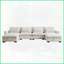Canapé modulaire moderne en U en velours côtelé 4 places avec repose-pieds et amp; Coussins de taille pour le salon, beige